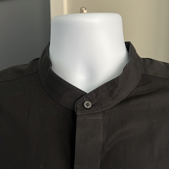 Proper Cloth Mandarin collar Black dress shirt w/French cuffs - Picture 2 of 7